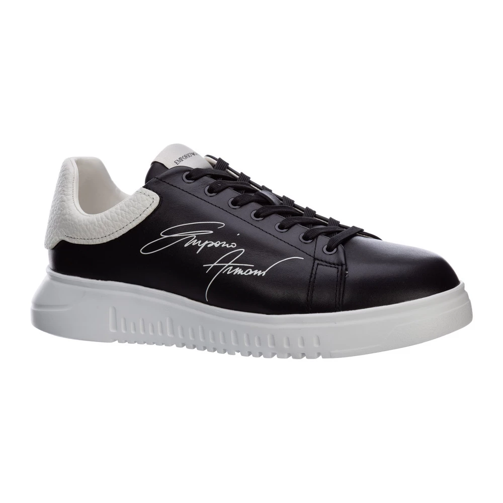 Emporio Armani Scarpe Sneakers Uomo In Pelle Black 2 Emporio Armani Scarpe Sneakers Uomo In Pelle Black - Bilde 2