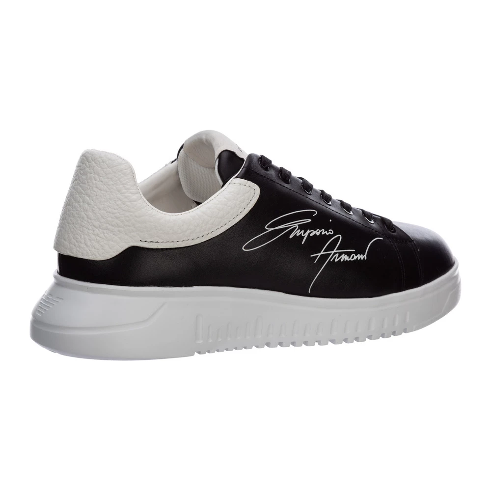 Emporio Armani Scarpe Sneakers Uomo In Pelle Black 4 Emporio Armani Scarpe Sneakers Uomo In Pelle Black - Bilde 4