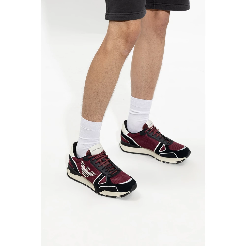 Emporio Armani Sneakers With Logo Red 1 Emporio Armani Sneakers With Logo Red