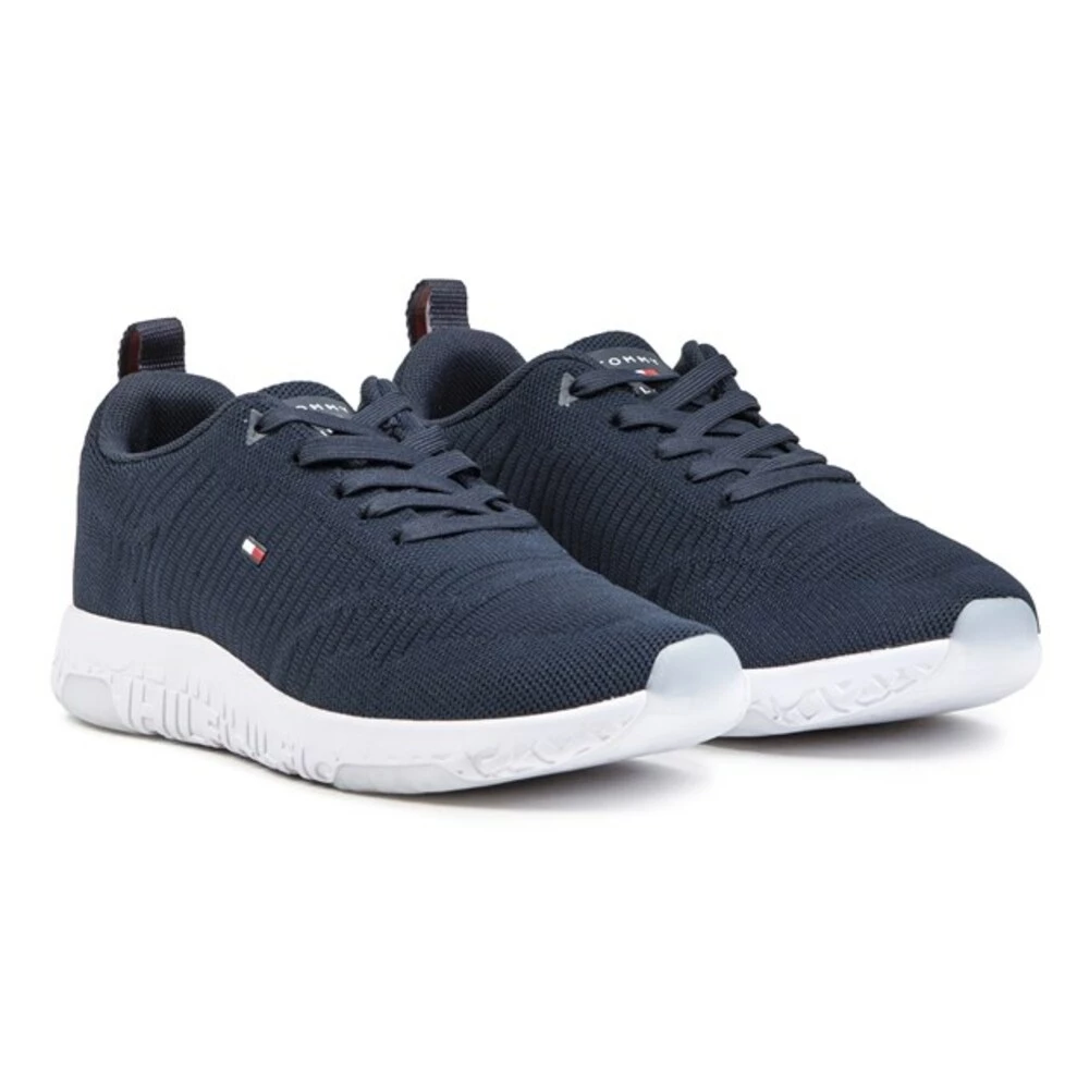 Tommy Hilfiger Corporate Knit Rib Trainers Blue 1 Tommy Hilfiger Corporate Knit Rib Trainers Blue