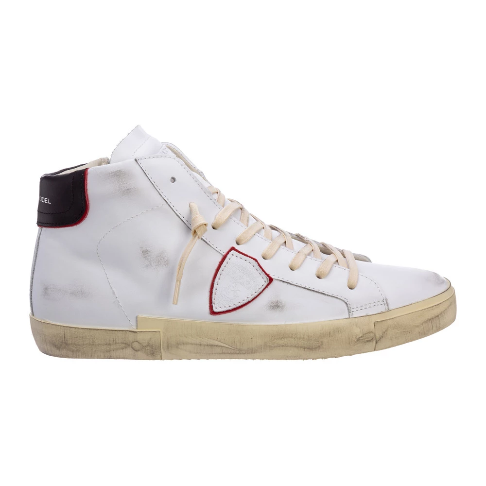 Philippe Model Mens High Top Leather Sneakers Prsx White 4 Philippe Model Mens High Top Leather Sneakers Prsx White - Bilde 4