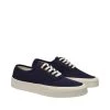Maison Kitsuné Laced Sneaker In Blue Canvas Blue