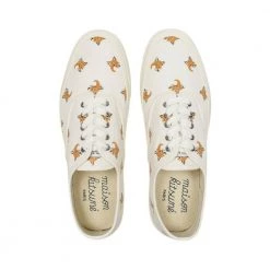 Maison Kitsuné All Over Fox Head Sneakers In White Canvas White -Tilbud miinto Butikk unnamed file 8966