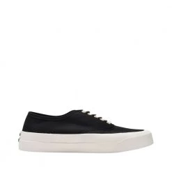 Maison Kitsuné Laced Sneaker In Black Canvas Black