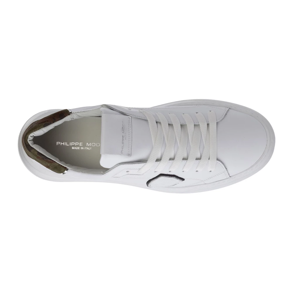 Philippe Model Mens Leather Sneakers Temple White 4 Philippe Model Mens Leather Sneakers Temple White - Bilde 4